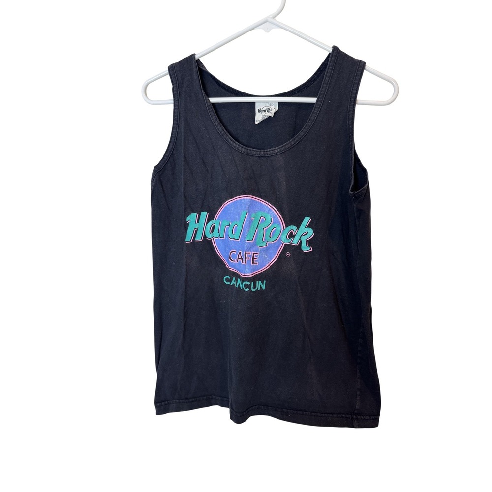 Hard Rock Cafe Cancun Shirt Mens Small Black Tank Top Graphic Sleeveless